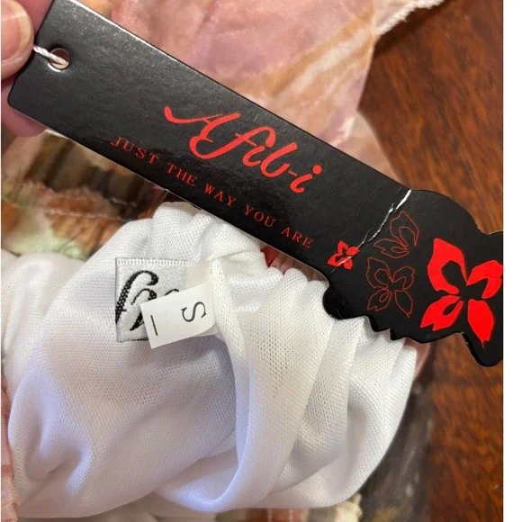 Afibi Floral Maxi Skirt Small Watercolor Romantic Fairy Flowy Ethereal Sheer - Picture 3 of 8